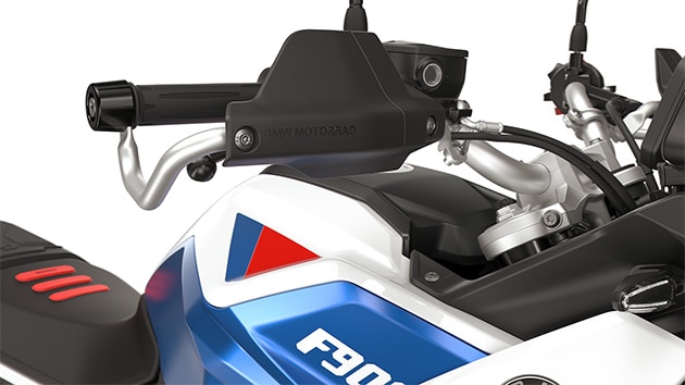 Enduro hand protector including metal brackets for the F 900 GS in the GS Trophy version