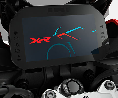 We see the TFT color display of the BMW F 900 XR.