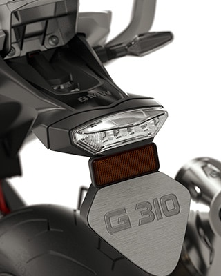 We see the number plate carrier of the G 310 GS.