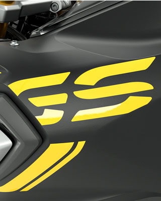 We see the GS lettering and design on the black tank.