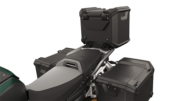 Luggage carrier and case holder, incl, black aluminum case and black topcase