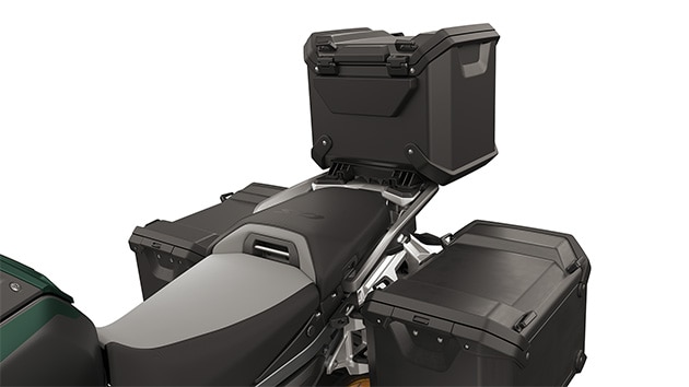 Luggage carrier and case holder, incl, black aluminum case and black topcase