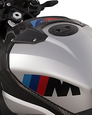 Tank of the M 1000 R from BMW Motorrad with colorful M graphics