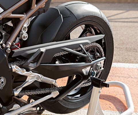 BMW RR swing arm on the trussing in series production