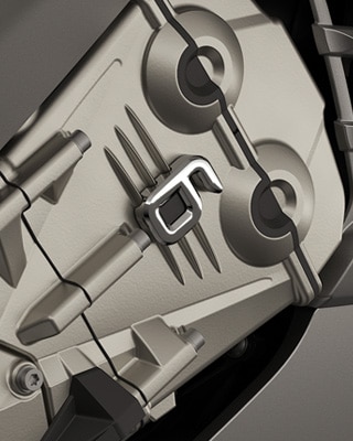 Focus on the six-cylinder engine.