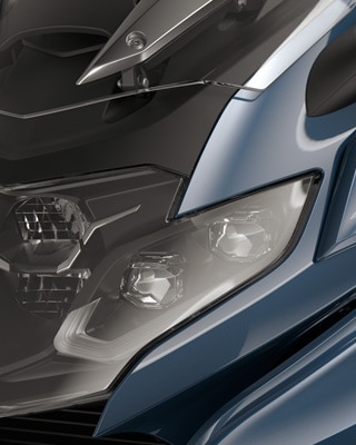 Focus on the LED headlights.