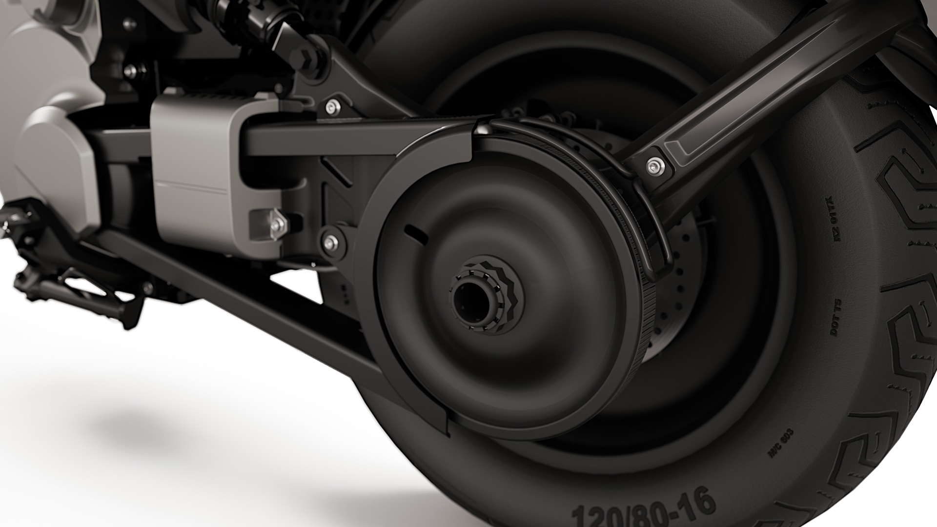 The rear wheel swing arm of the eParkourer CE 02 from BMW Motorrad