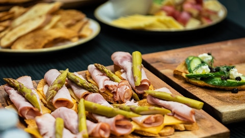We see a charcuterie board