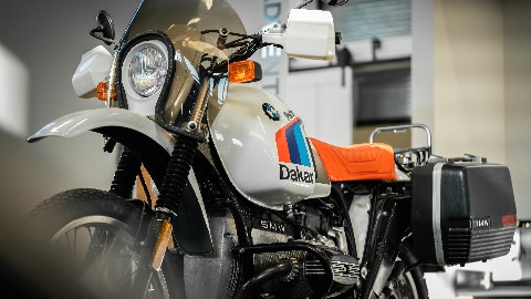 We see a vintage BMW